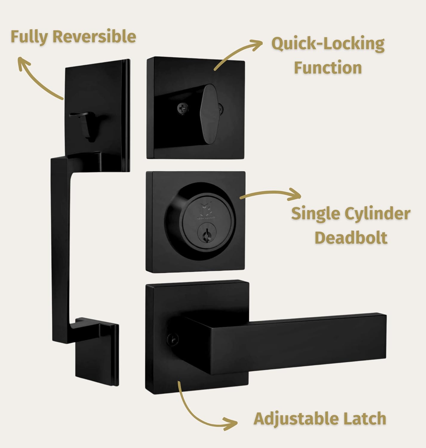 Mega Handles Tobelle Collection Entry Door Handleset