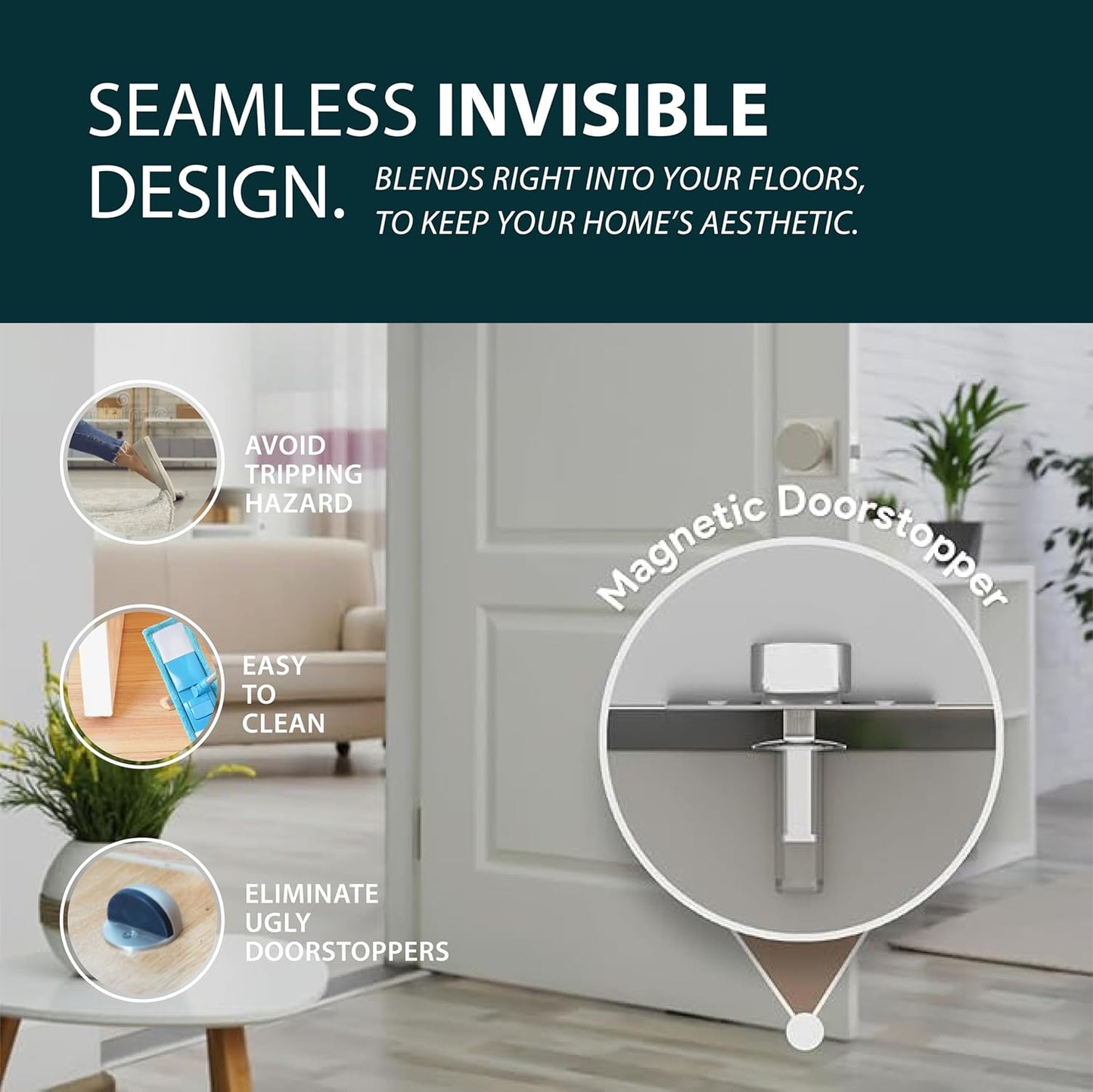 Mega Handles Invisible Magnetic Doorstopper