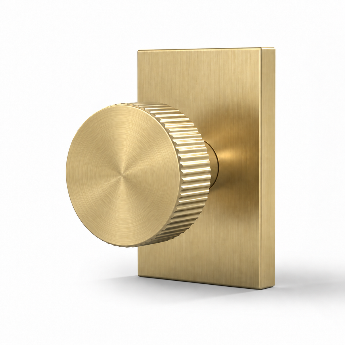 Ribba Collection in satin brass on a white background