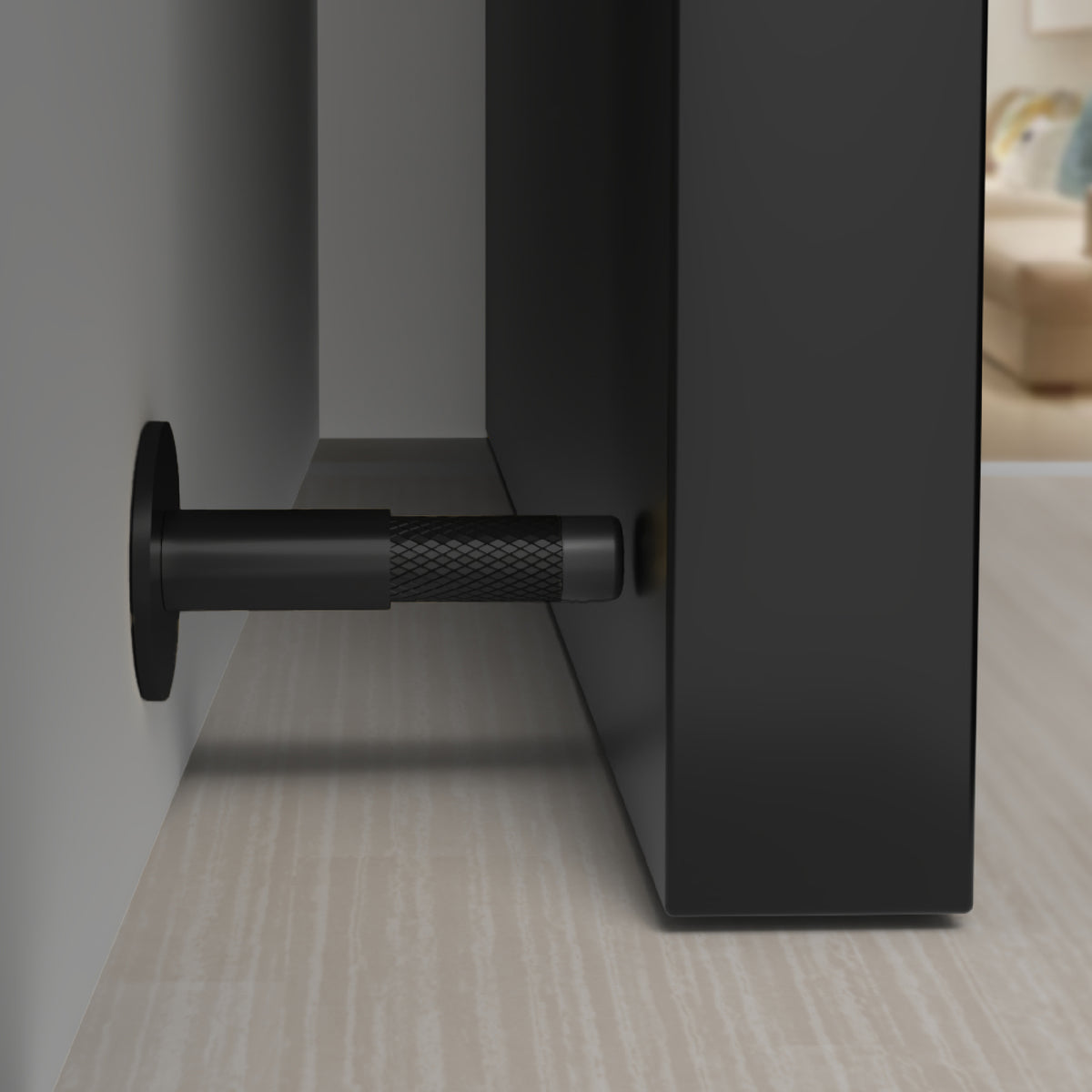 Knurled Baseboard Door Stopper, with knurled texture