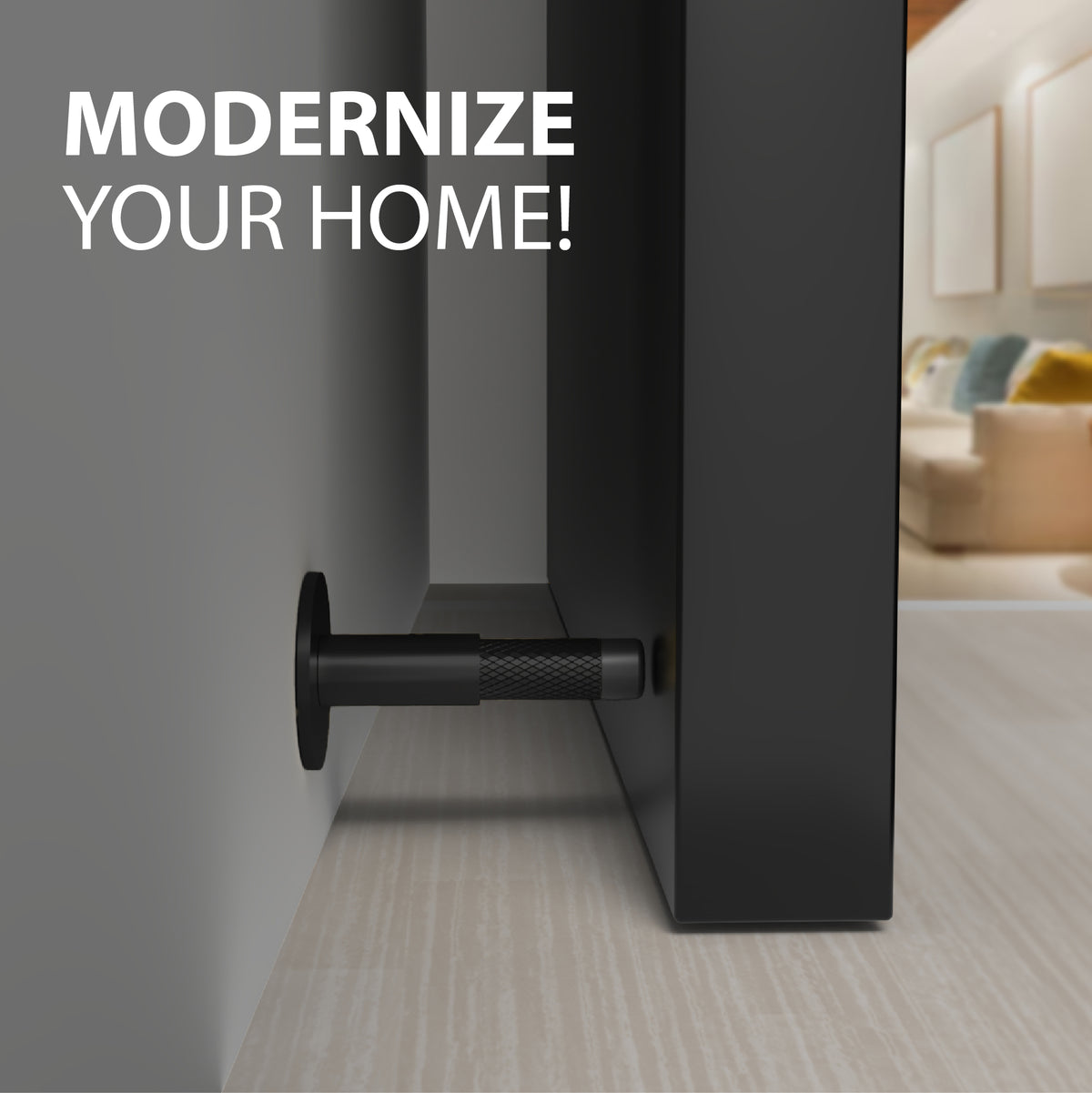 Knurled Baseboard Door Stopper, with knurled texture