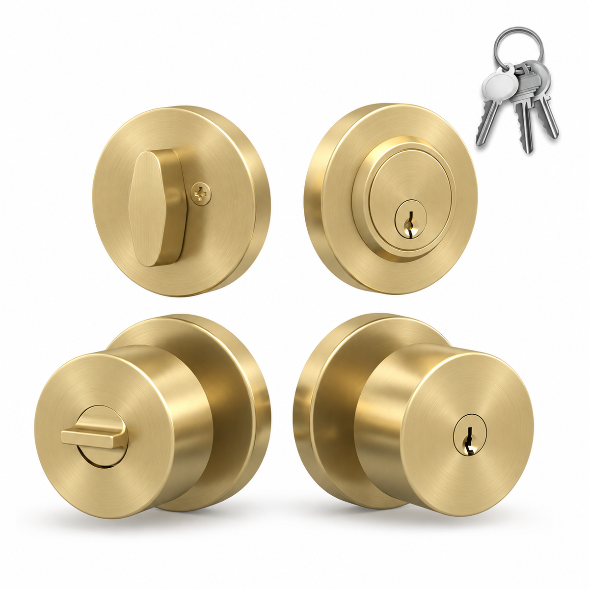 Buena Satin Brass / Entry + Deadbolt Combo product image