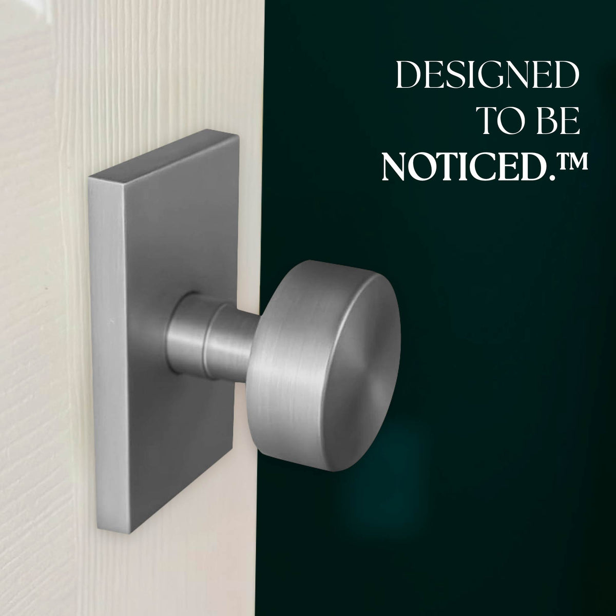 Close-up of a Laura Polished Chrome privacy knob installed on a light door
