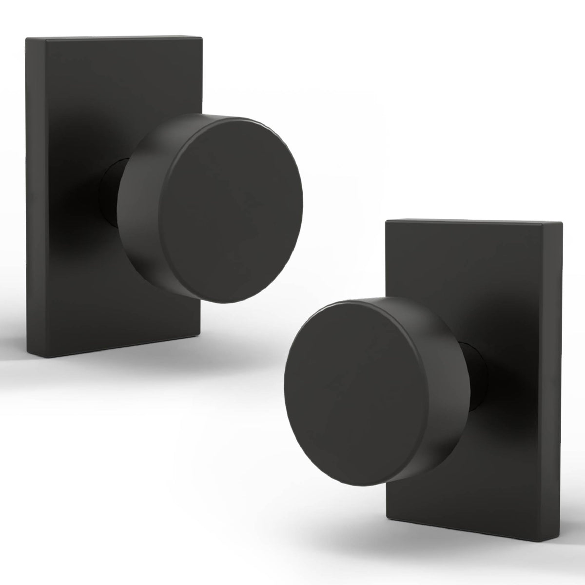 Laura Matte Black dummy knob displayed on a dark wardrobe door