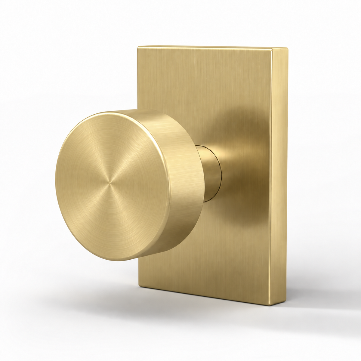 Laura Collection in satin brass on a white background