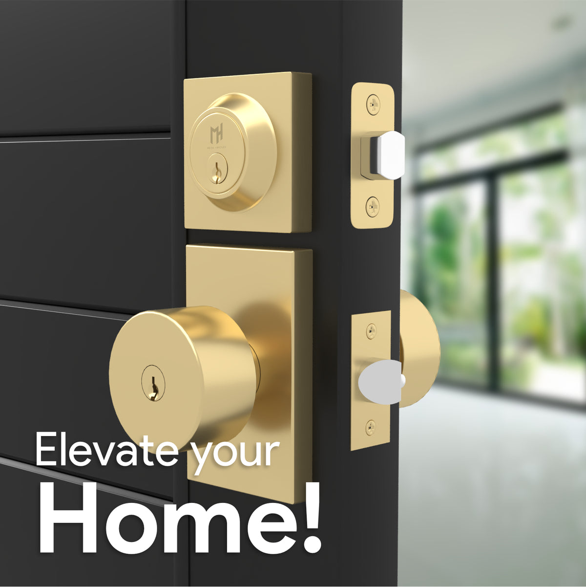 Laura Satin Brass entry set measurements and included installation hardware
