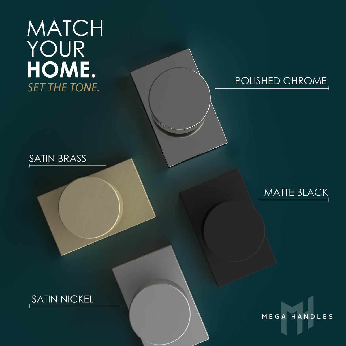 Laura Satin Brass passage knob feature diagram showing adjustable latch and concealed screws