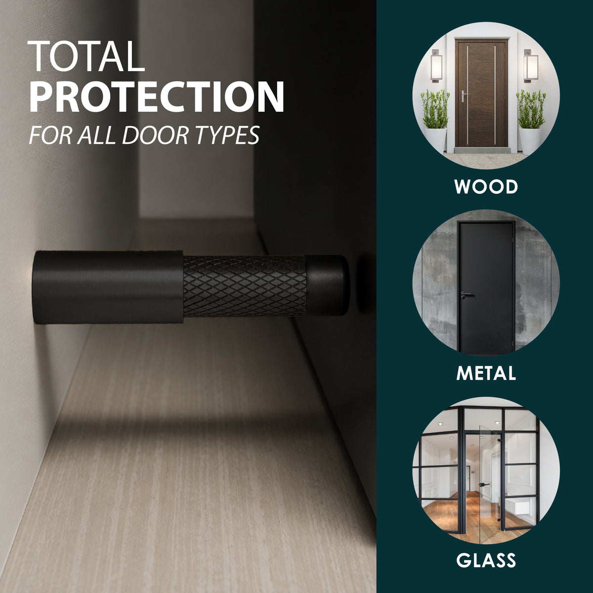 Door Stopper | Knurled Slim Baseboard