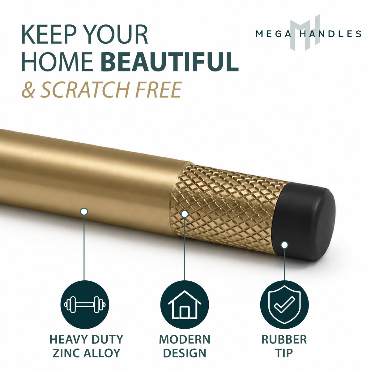 Door Stopper | Knurled Slim Baseboard