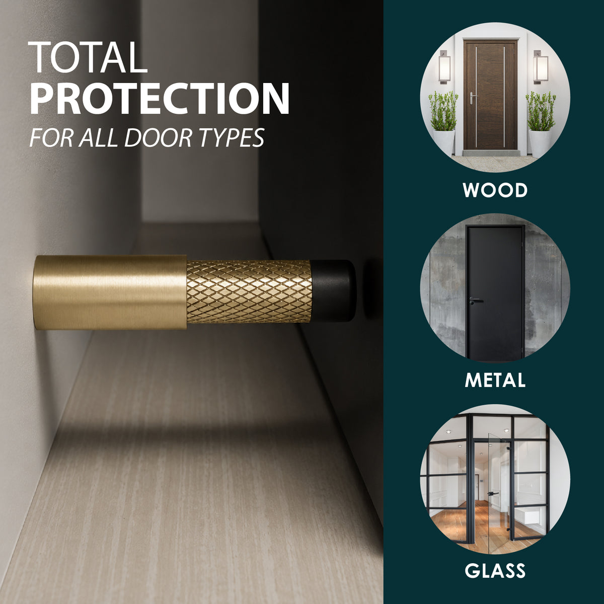 Door Stopper | Knurled Slim Baseboard