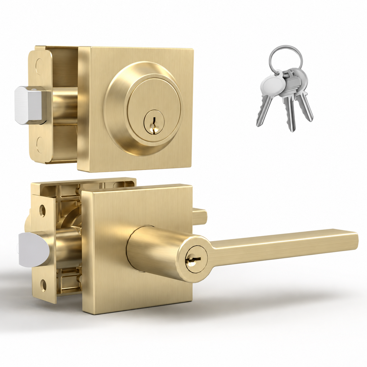 Prime Satin Brass / Entry + Deadbolt Combo product image
