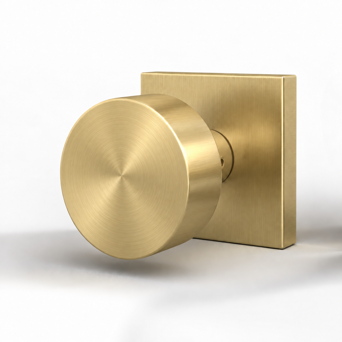 Suana Collection in satin brass on a white background