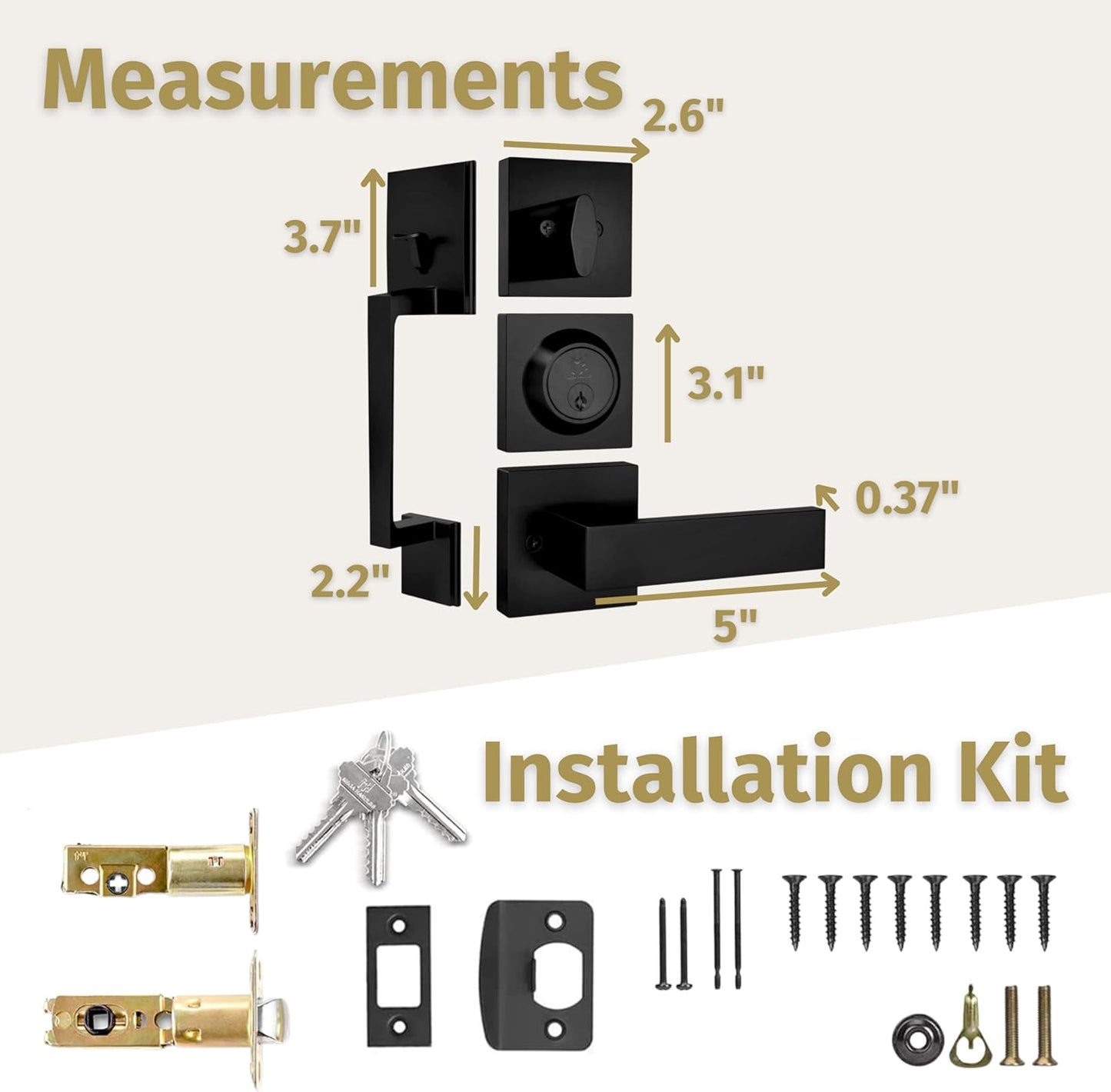 Mega Handles Tobelle Collection Entry Door Handleset