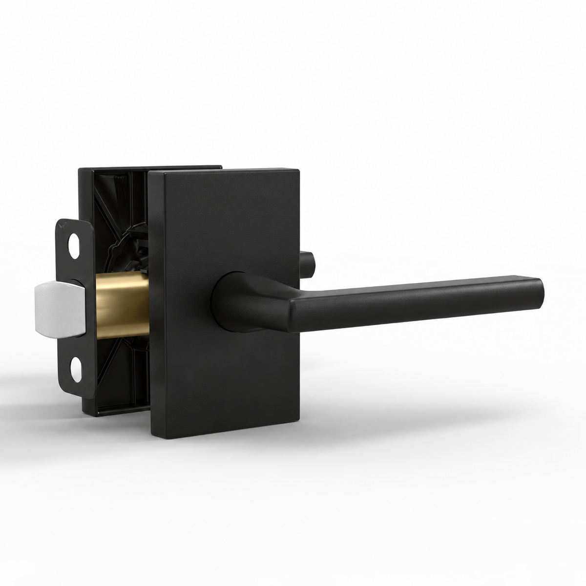 Glamor Matte Black / Passage door lever set