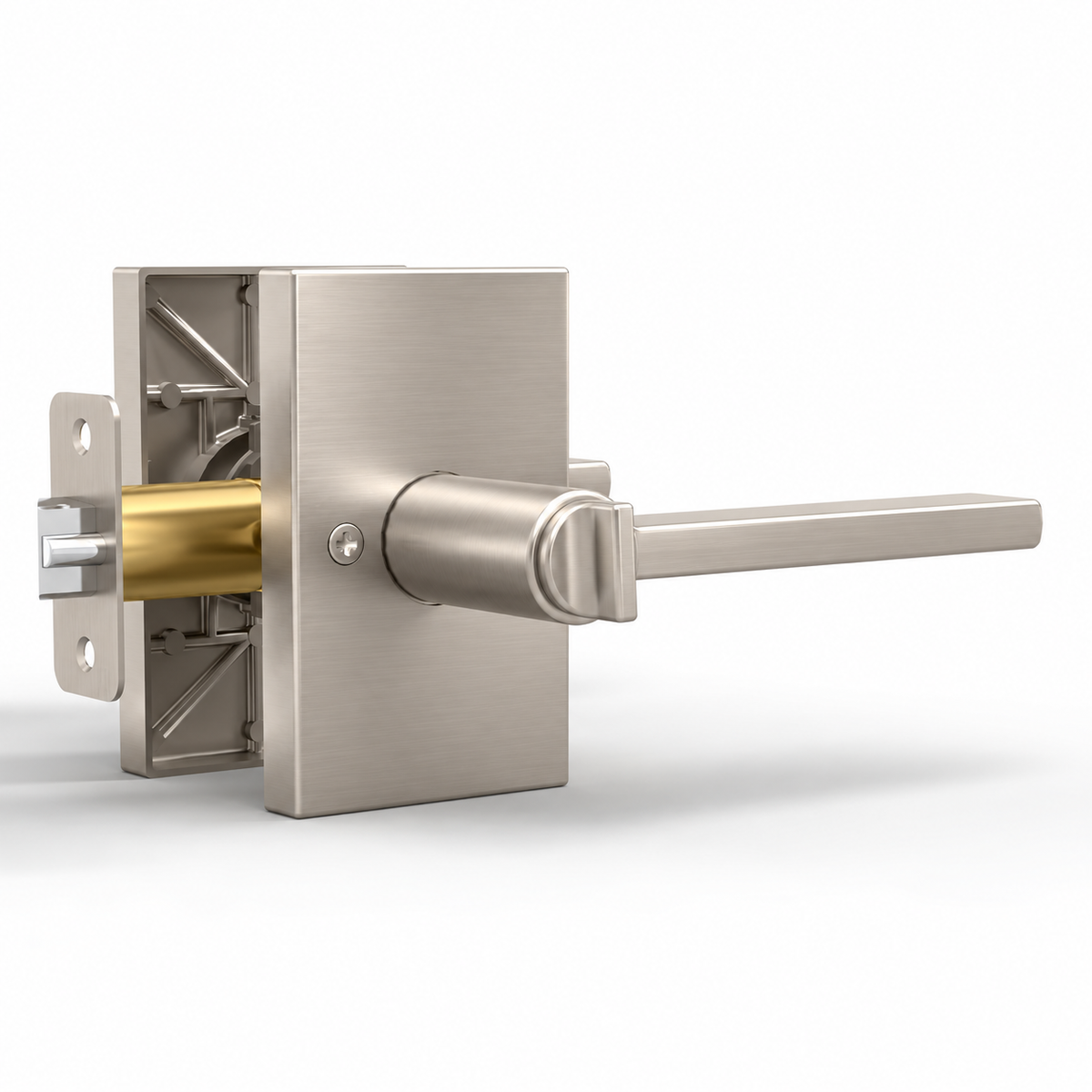 Glamor Satin Nickel / Entry door lever set
