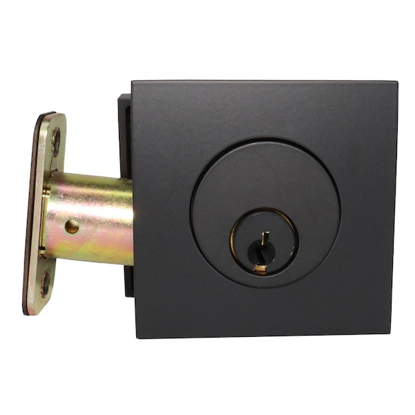 Emtek Square Single Cylinder Deadbolt with Radius Latch Strike