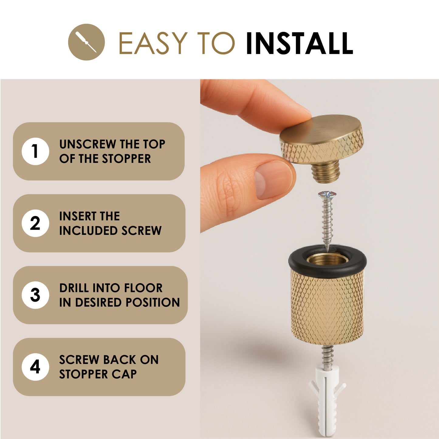 Knurled Door Stopper