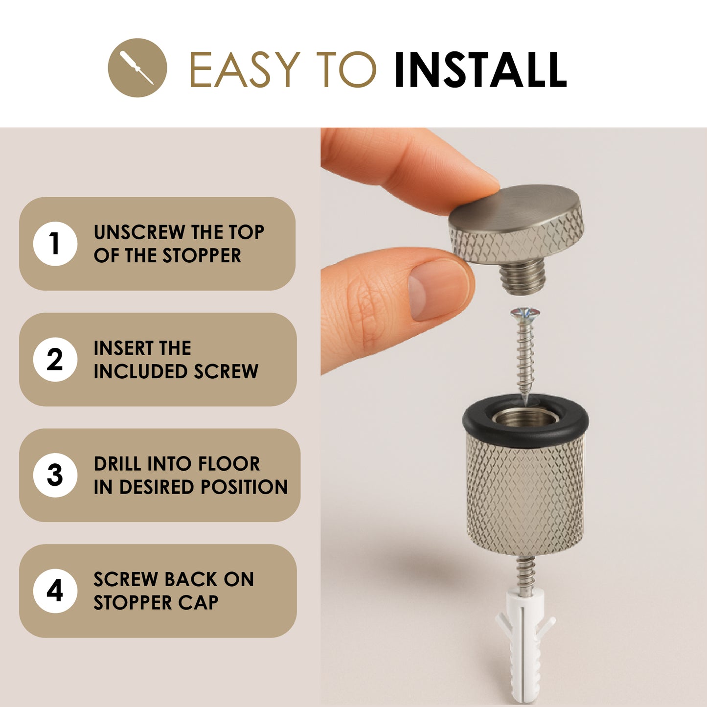 Knurled Door Stopper