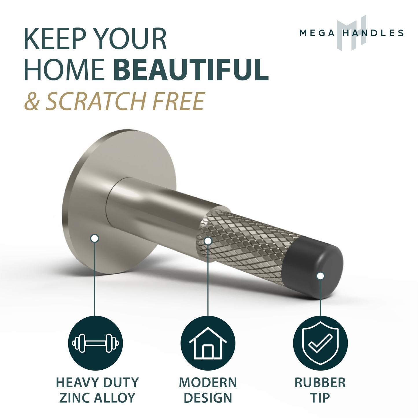 Knurled Baseboard Door Stopper