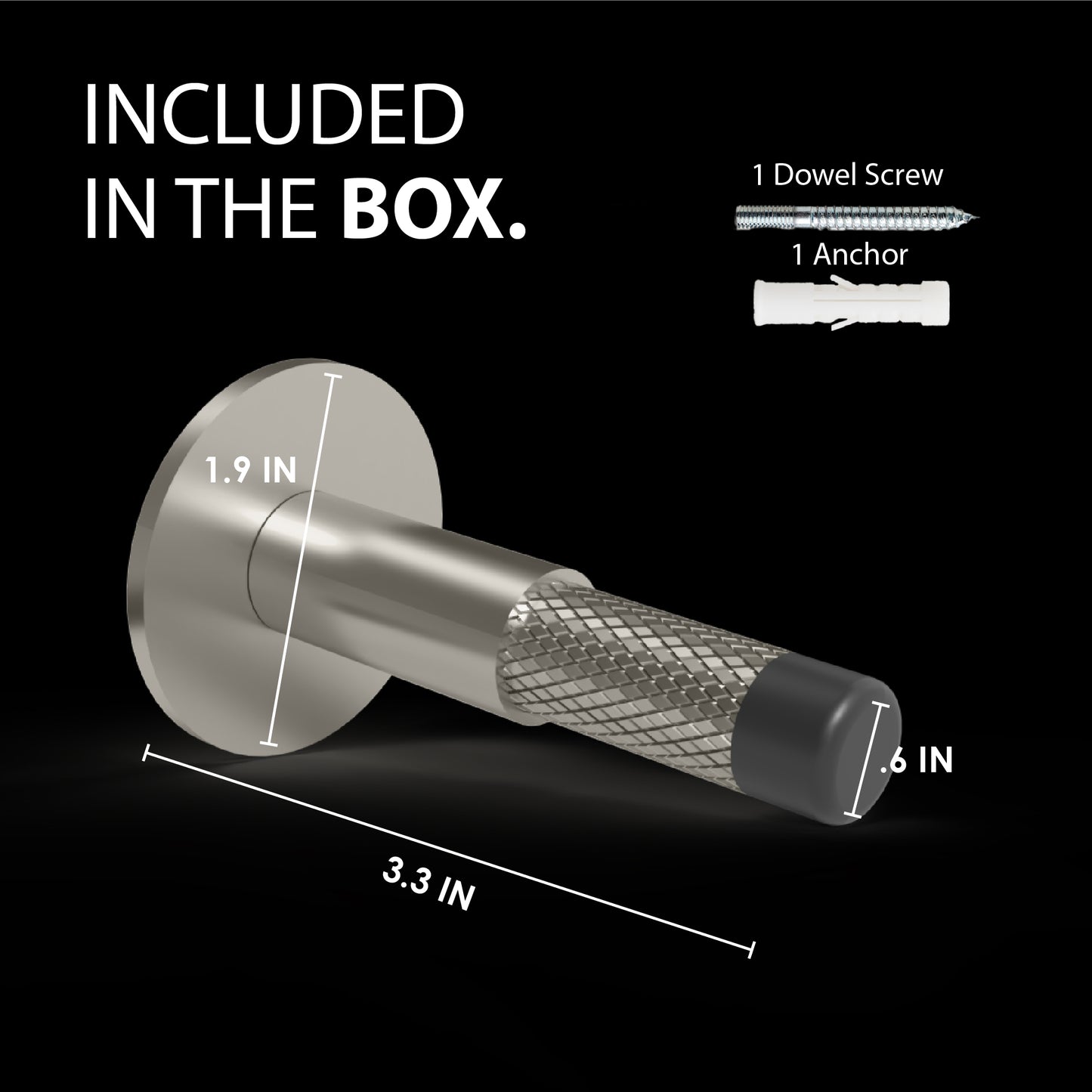 Knurled Baseboard Door Stopper