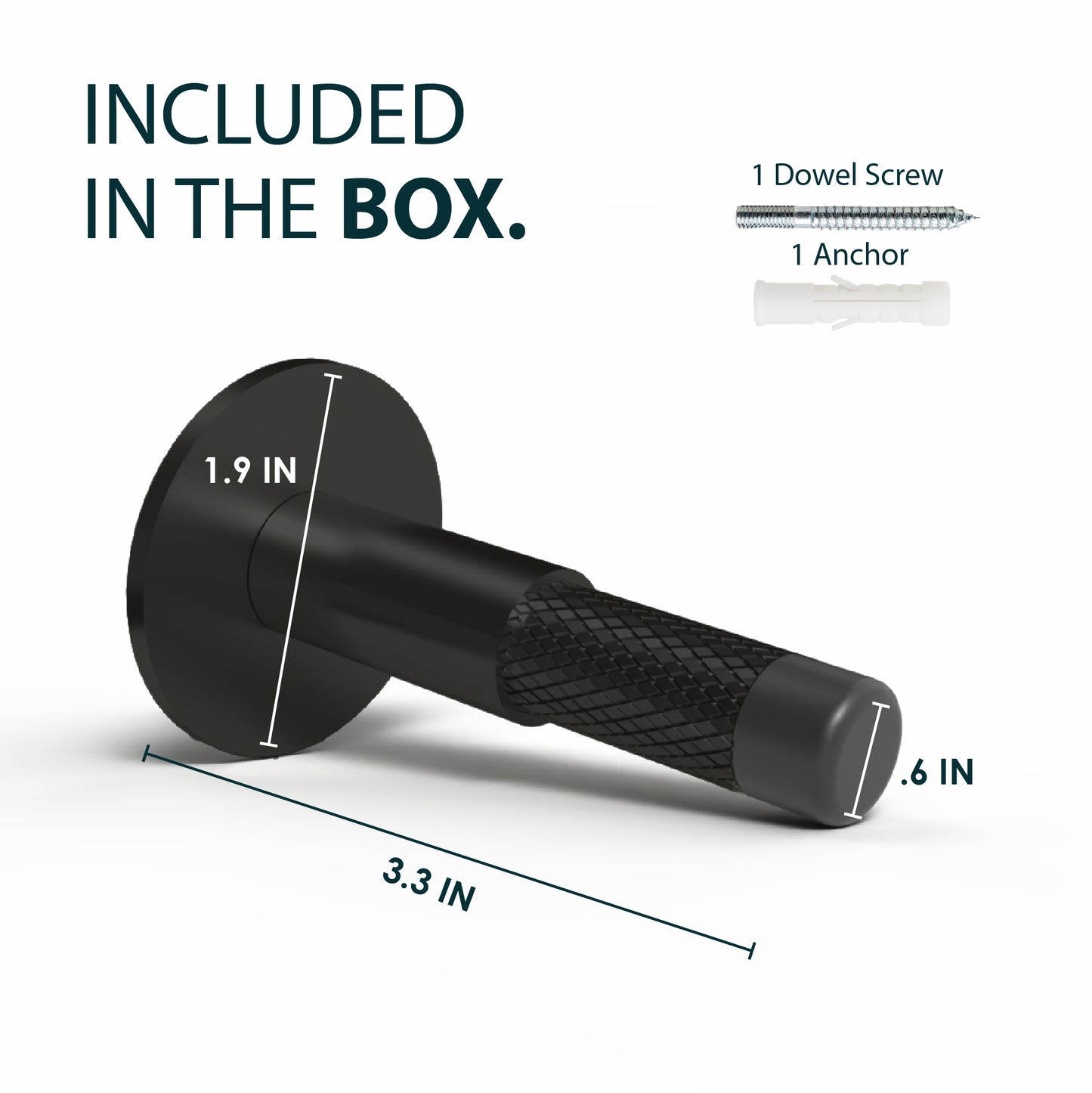 Knurled Baseboard Door Stopper