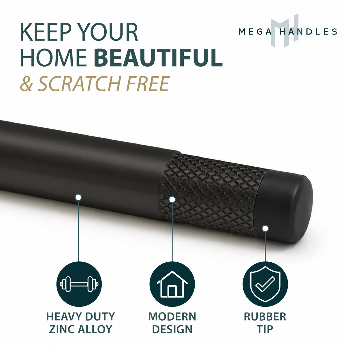 Door Stopper | Knurled Slim Baseboard