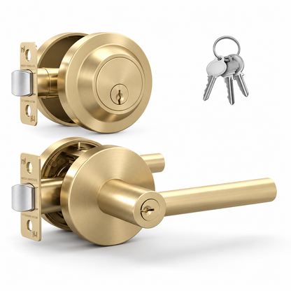 Ronn Satin Brass / Entry + Deadbolt Combo product image
