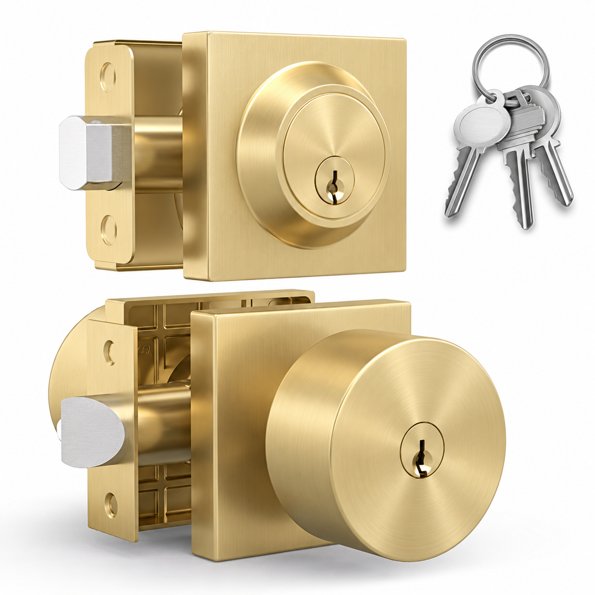 Suana Satin Brass / Entry + Deadbolt Combo product image